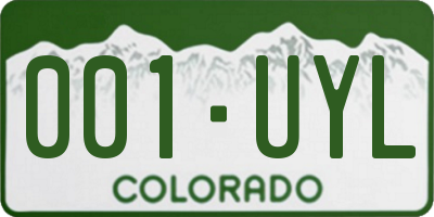 CO license plate 001UYL
