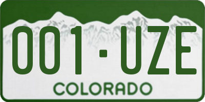 CO license plate 001UZE