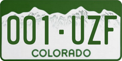 CO license plate 001UZF
