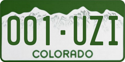 CO license plate 001UZI