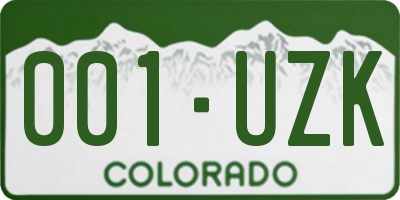 CO license plate 001UZK