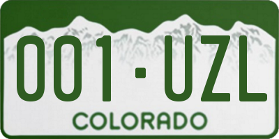 CO license plate 001UZL