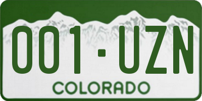 CO license plate 001UZN
