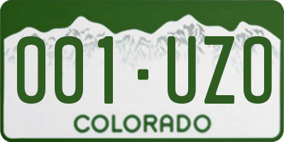 CO license plate 001UZO