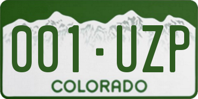 CO license plate 001UZP