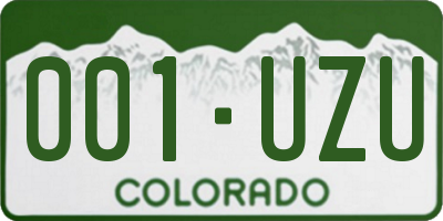 CO license plate 001UZU