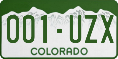 CO license plate 001UZX