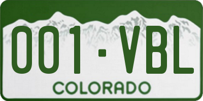 CO license plate 001VBL