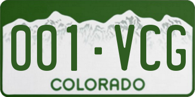 CO license plate 001VCG