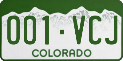 CO license plate 001VCJ