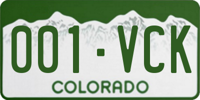 CO license plate 001VCK