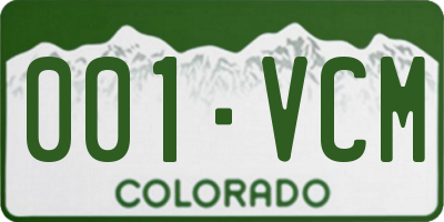 CO license plate 001VCM