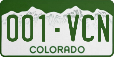 CO license plate 001VCN