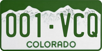 CO license plate 001VCQ