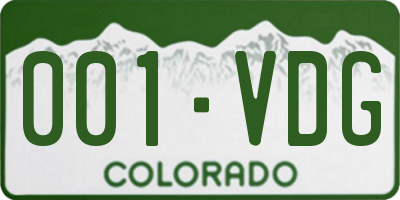 CO license plate 001VDG
