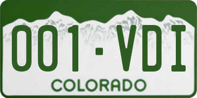 CO license plate 001VDI