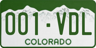 CO license plate 001VDL