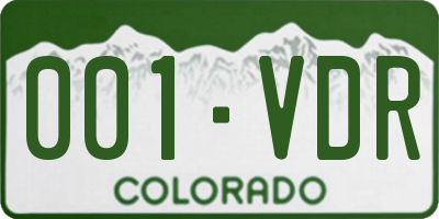 CO license plate 001VDR