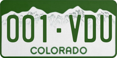 CO license plate 001VDU