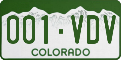 CO license plate 001VDV