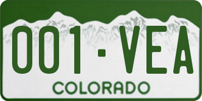 CO license plate 001VEA