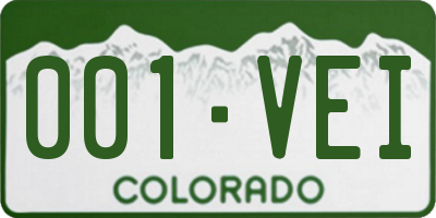 CO license plate 001VEI