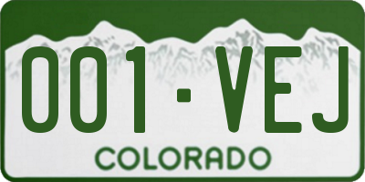 CO license plate 001VEJ