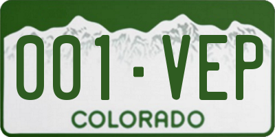 CO license plate 001VEP