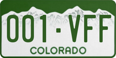 CO license plate 001VFF