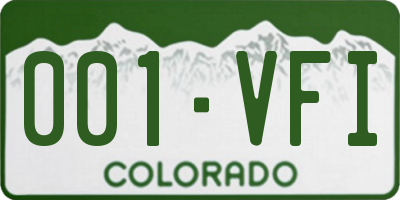 CO license plate 001VFI