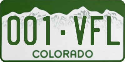 CO license plate 001VFL
