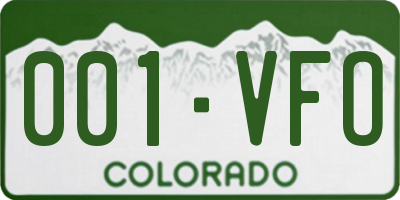 CO license plate 001VFO