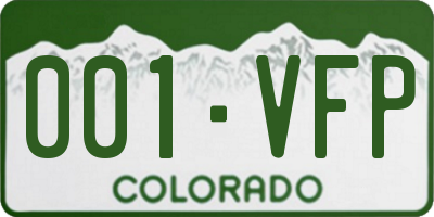 CO license plate 001VFP
