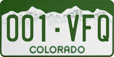 CO license plate 001VFQ