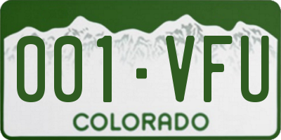 CO license plate 001VFU