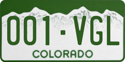 CO license plate 001VGL