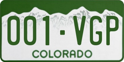 CO license plate 001VGP
