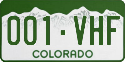 CO license plate 001VHF