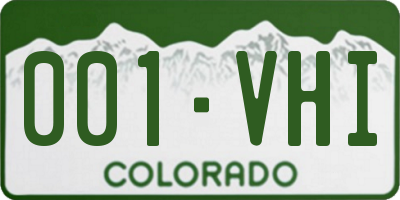 CO license plate 001VHI
