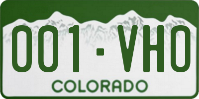 CO license plate 001VHO