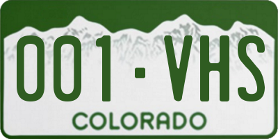 CO license plate 001VHS
