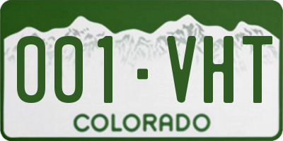 CO license plate 001VHT