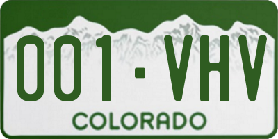 CO license plate 001VHV