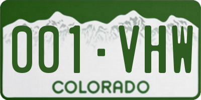 CO license plate 001VHW