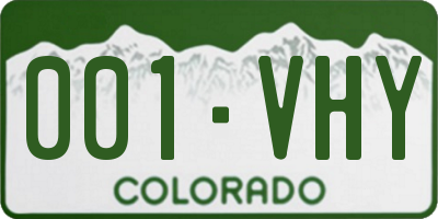 CO license plate 001VHY