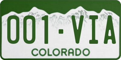 CO license plate 001VIA