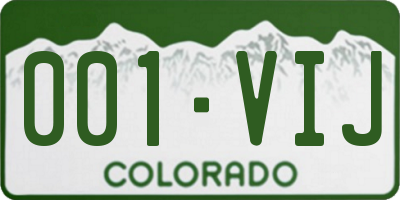 CO license plate 001VIJ