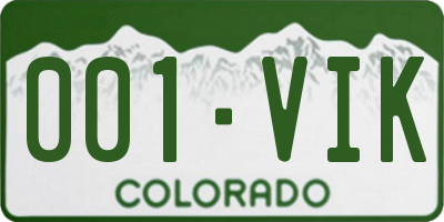 CO license plate 001VIK