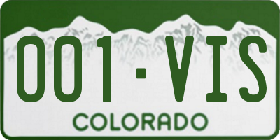 CO license plate 001VIS