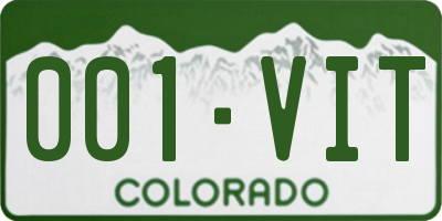 CO license plate 001VIT